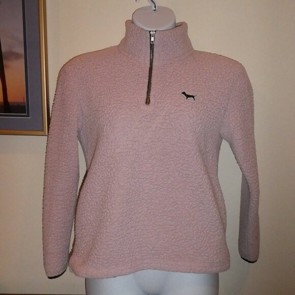 PINK Victoria's Secret Quarter Zip Pullover Pink Top Women"s XS - Picture 1 of 5